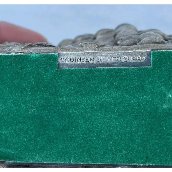 Vintage Godinger Silver Plated Footage Embossed Grape Vine Napkin Letter Holder - Picture 10 of 10